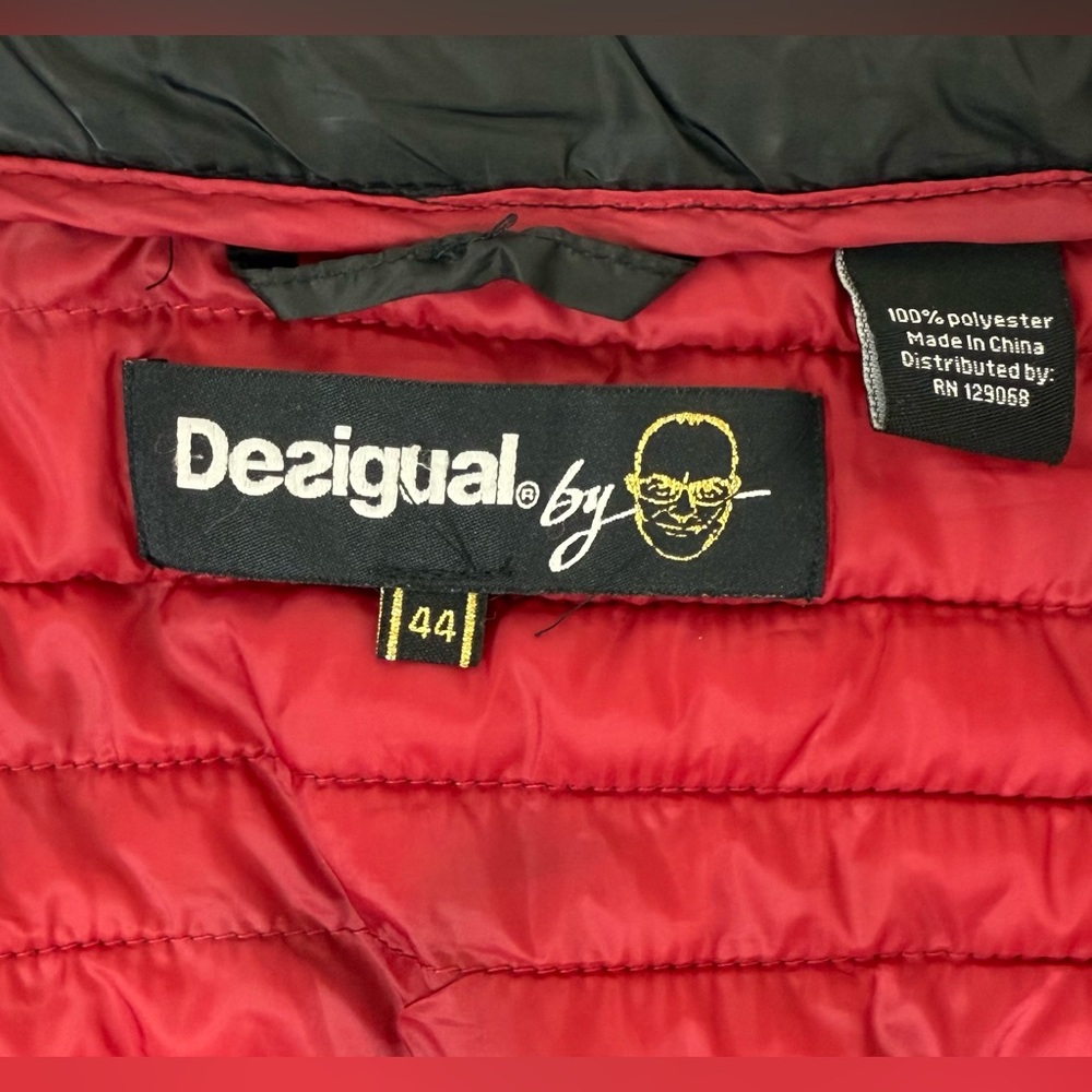 Desigual Floral Puffer Snap On Vest-XL - Picture 8 of 9